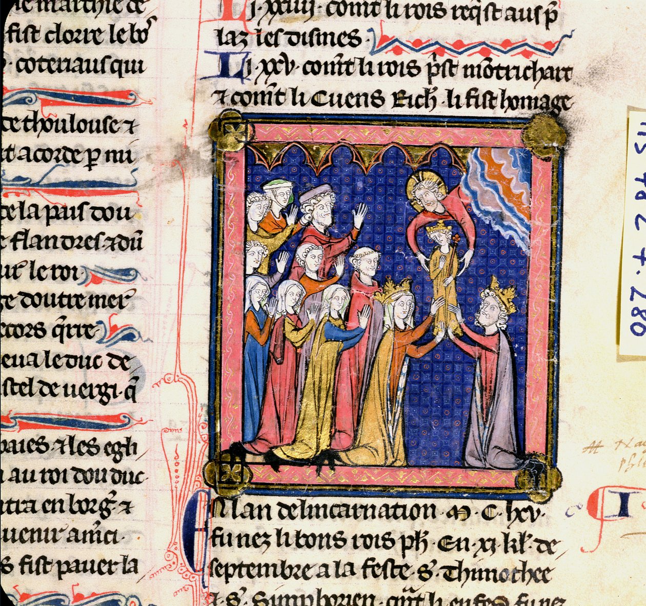 Ms 782 f.280 II. Fülöp francia király (1165-1223), a Chroniques de Saint-Denis, 13. század vége alkotó: French School