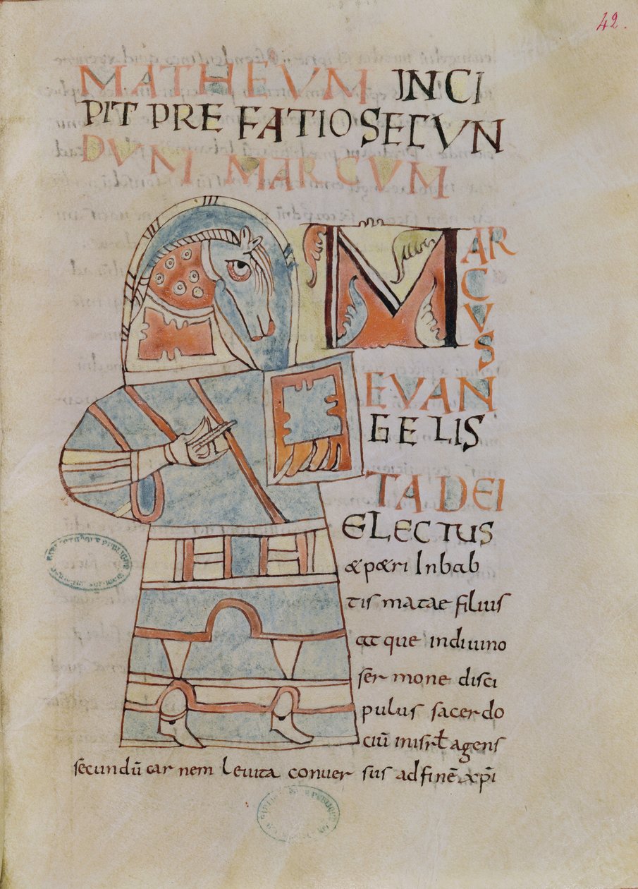 Ms 8 f.42 Szent Márk evangélista alkotó: French School