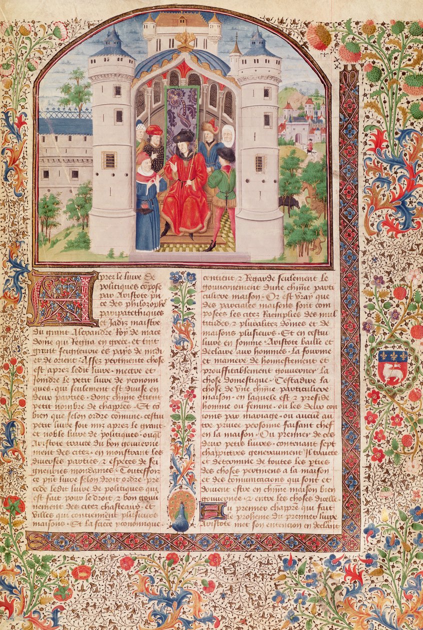 Ms 927 Fol.426 Arisztotelész (Kr.e. 384-322) A közgazdaságtan bemutatása az etikából, politikából és gazdaságtanból (a részletekért lásd még: 165171) alkotó: French School
