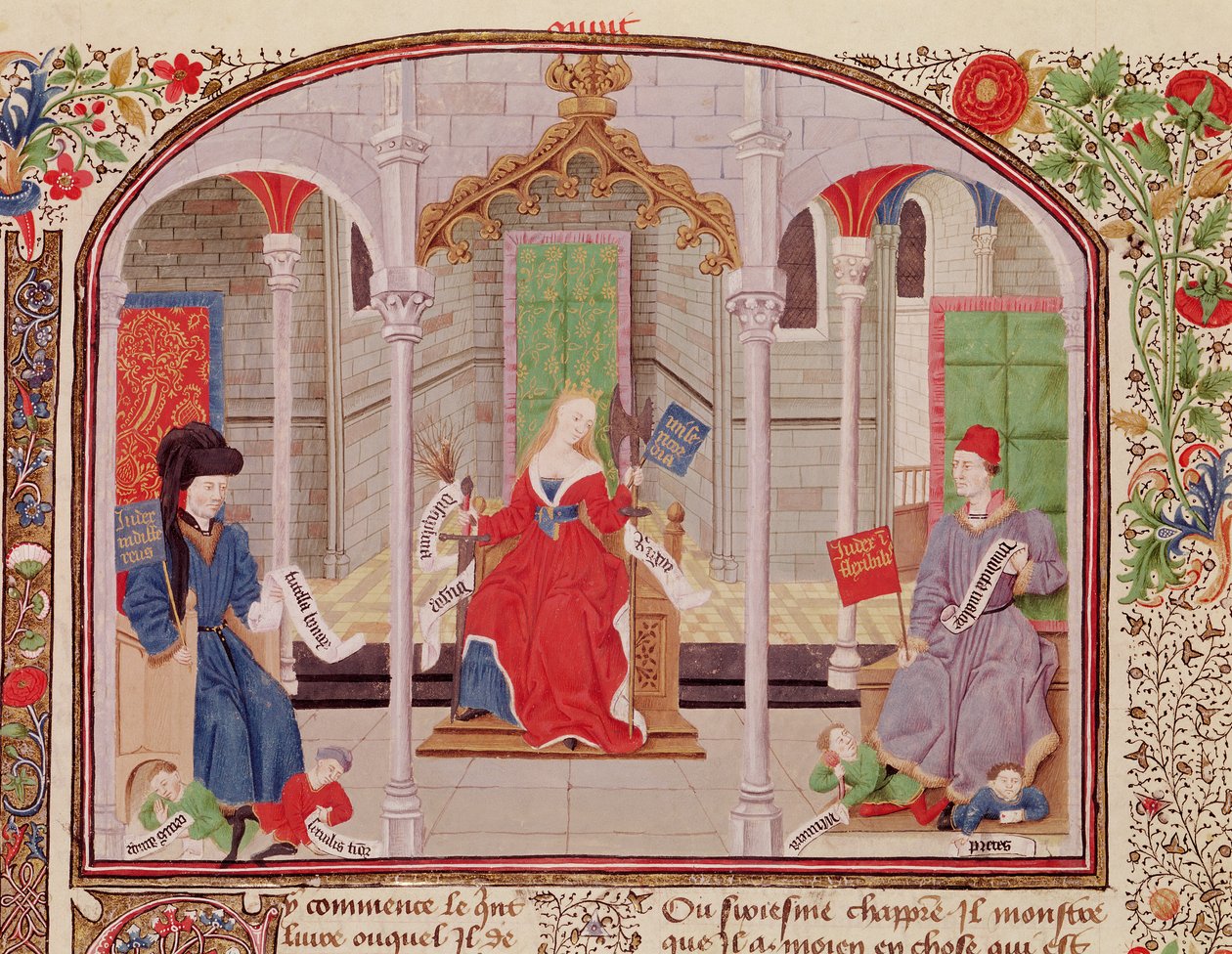 Ms 927 Fol.71v Az igazságosság elmélete, Arisztotelész (Kr. e. 384-322) etikából, politikából és gazdaságtanból alkotó: French School