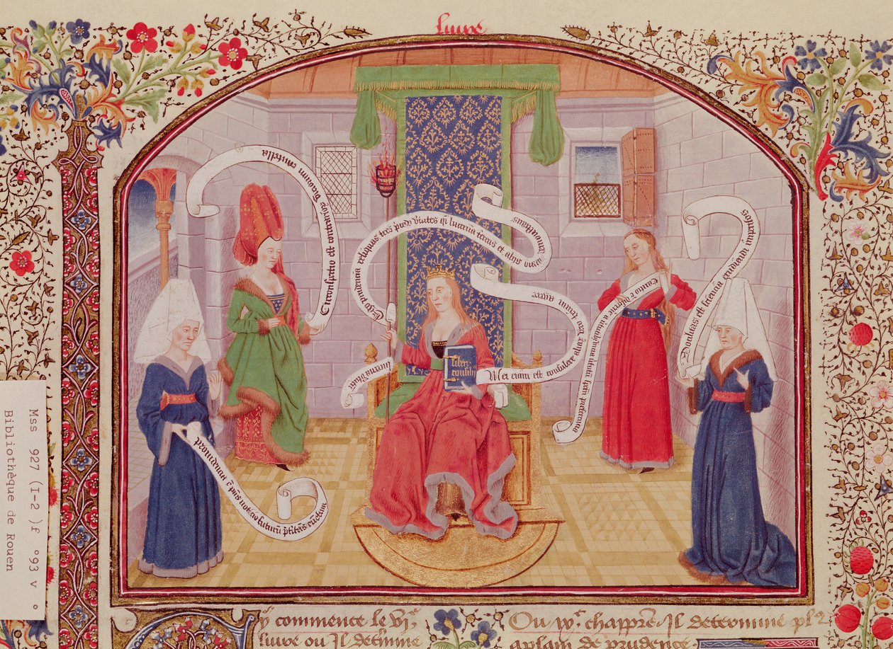 Ms 927 Fol.93v Az intellektuális erények elmélete, Arisztotelész (Kr.e. 384-322) etikából, politikából és gazdaságtanból alkotó: French School