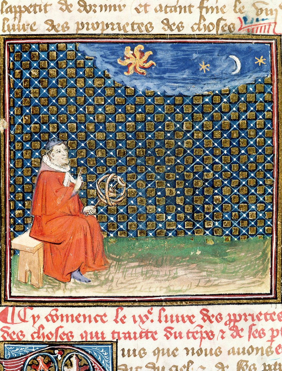 Ms 993 fol.114 Properties of the Sky, Jean Cordichon Le Livre des Proprietes des Choses-ból alkotó: French School