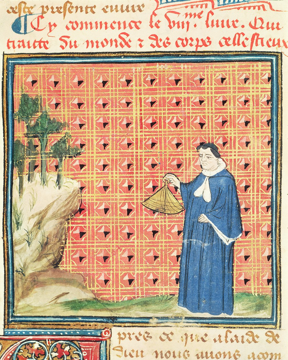 Ms 993 fol.130 A napéjegyenlőség, Jean Cordichon A dolgok tulajdonságainak könyvéből alkotó: French School