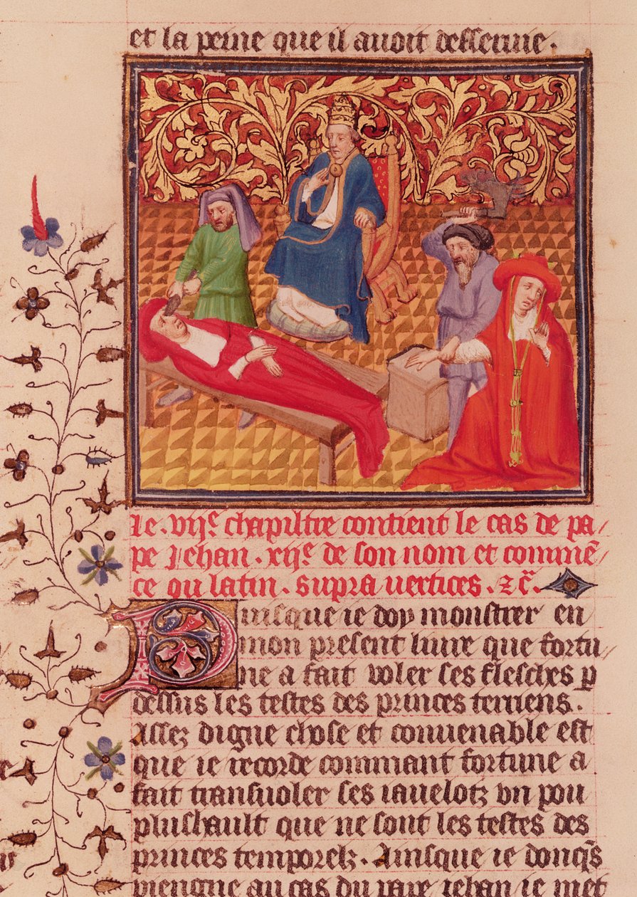 Ms Fr.226 fol.253v. XII. János pápa megbünteti ellenségeit, miután 964-ben visszatért Rómába alkotó: French School