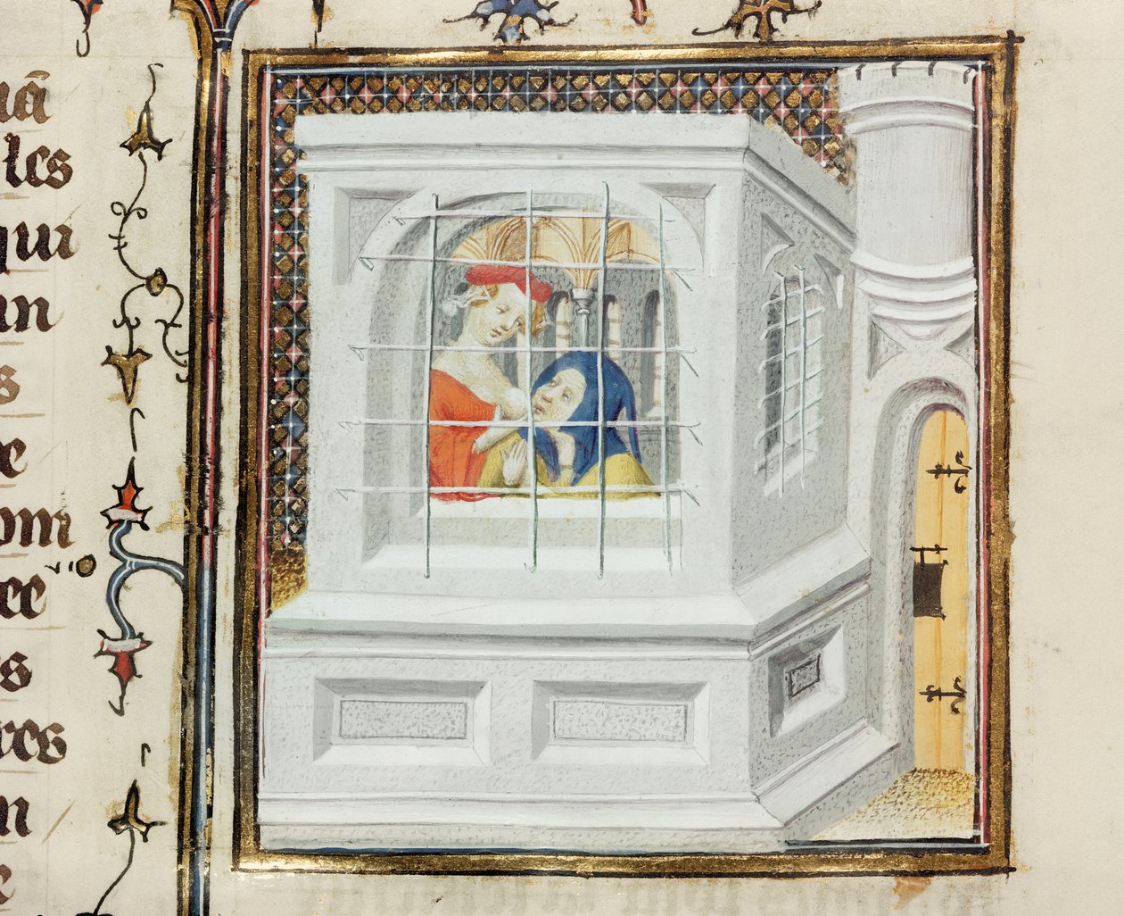 Ms Fr 12420 Roman Charity: Cimon és Pero, a De Claris Women-től, Giovanni Boccaccio (1313-75) alkotó: French School