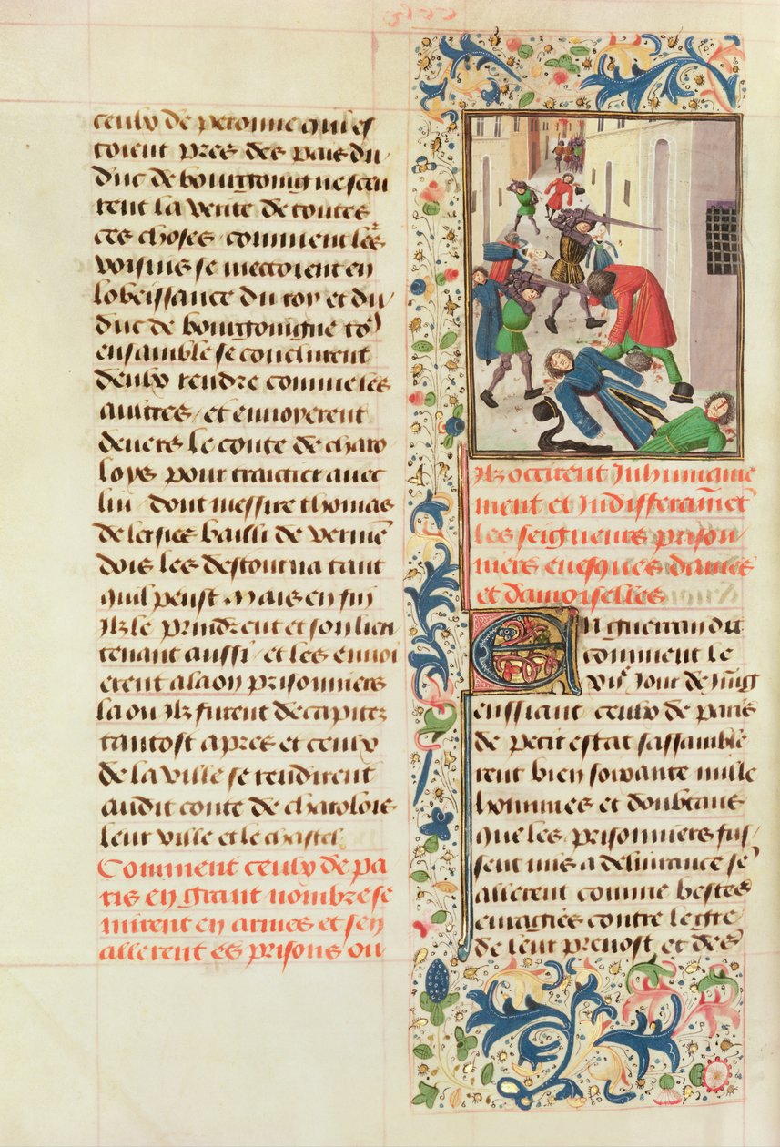 Ms Fr 2680 fol.260v The Parisians Killing the Prisoners of Laon alkotó: French School