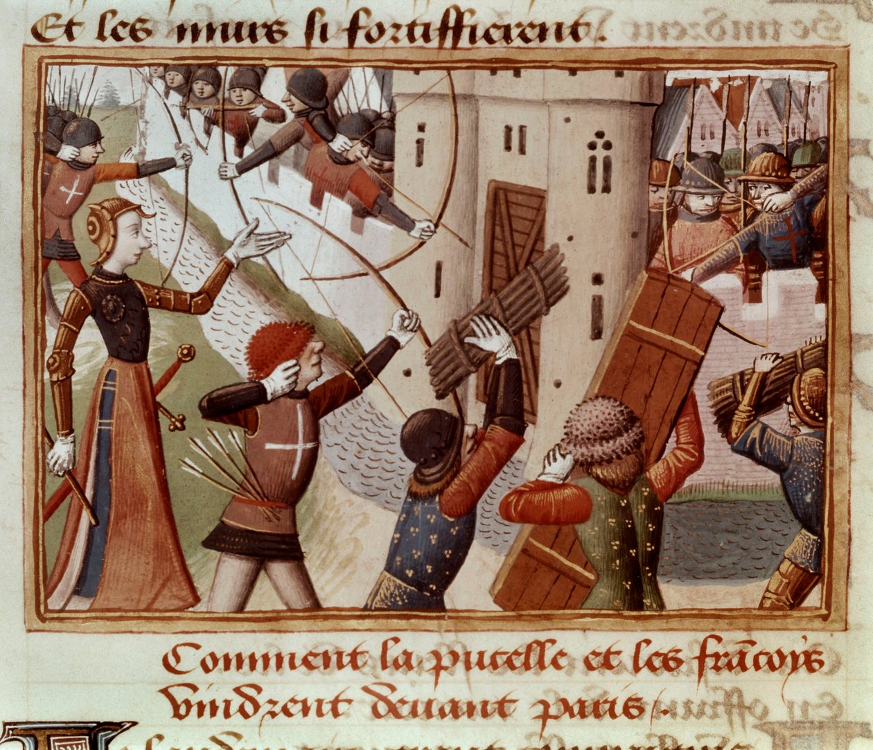 Ms Fr 5054 f.66v Párizs ostroma, 1428. október, „Les Vigiles de Charles VII” alkotó: French School