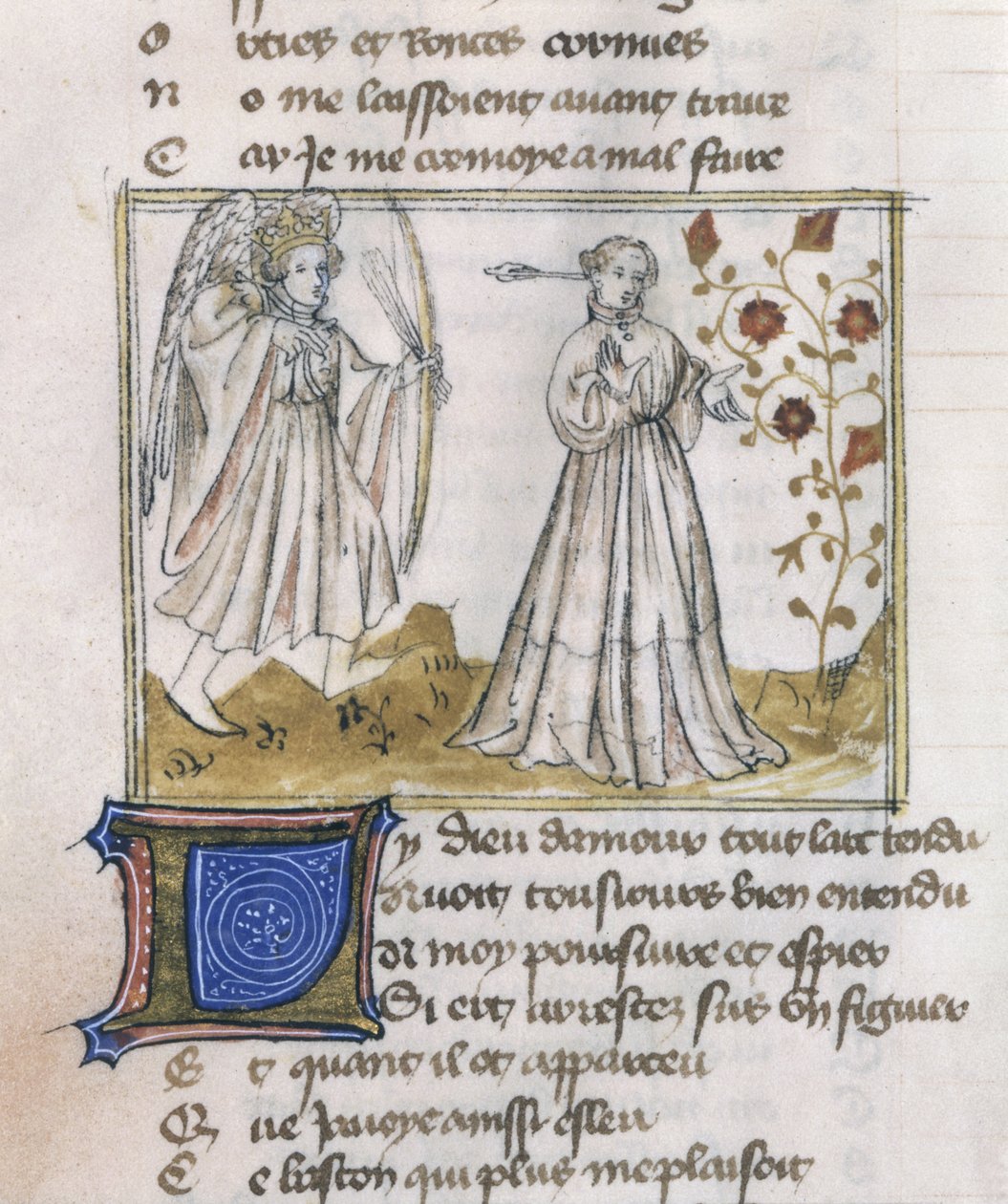 Ms Fr 805 fol.13v Illusztráció: Le Roman de la Rose alkotó: French School
