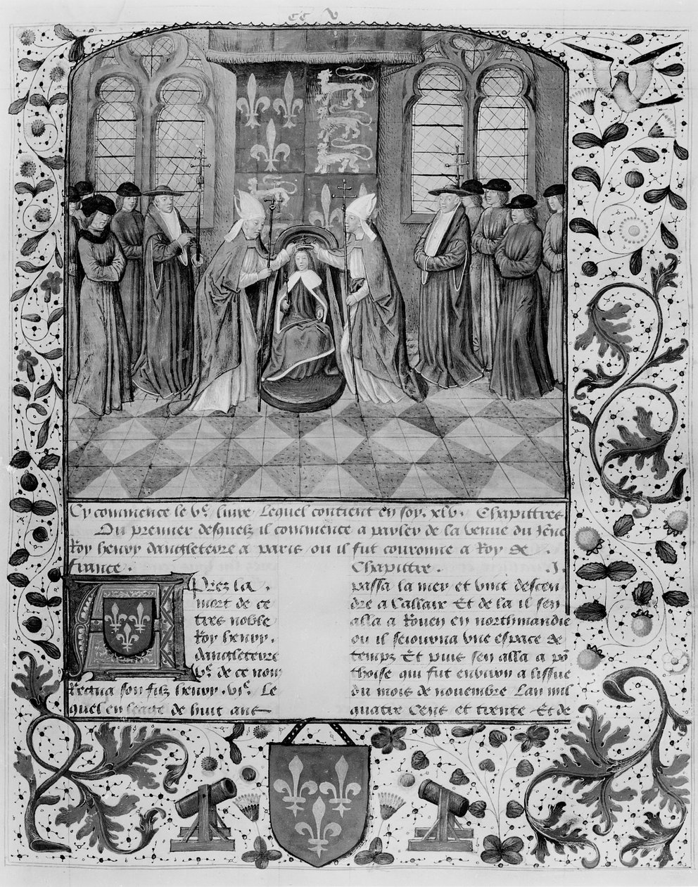 Ms Fr 83 fol.205 VI. Henrik koronázása (1421-71) alkotó: French School