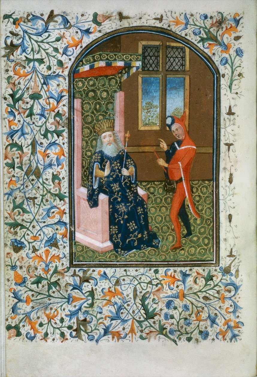 Ms Gen 288 f.156v Király és bolond, 1460 körül alkotó: French School