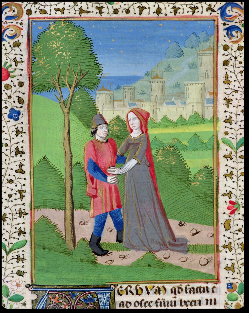 Ms. H7 fol.103v Hóseás és a prostituált, Jean XXII Bibliájából alkotó: French School