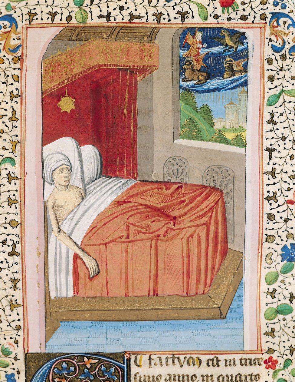 Ms H 7 fol.76r Ezékiel látomása, Jean XXII. Bibliájából alkotó: French School