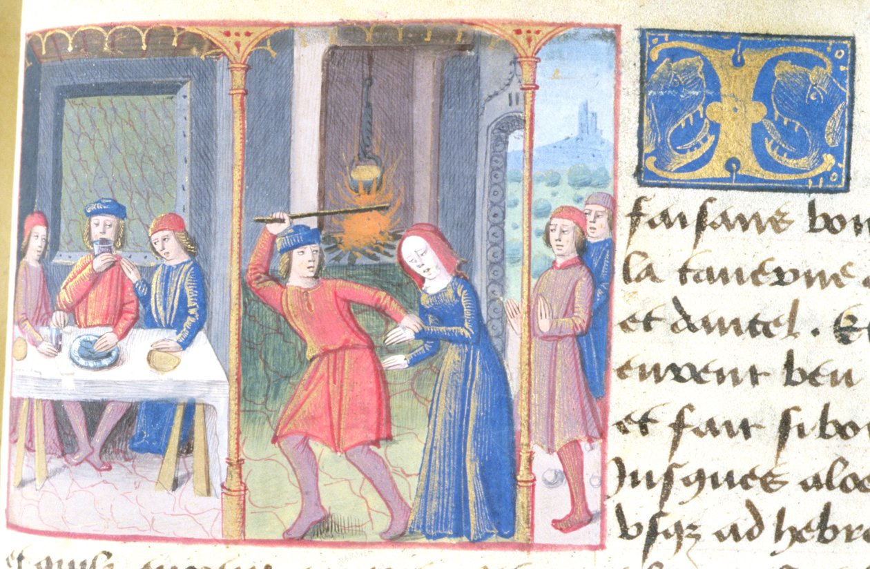 Ms Hunter 252 f.193r étkezés, Les Cent Nouvelles Nouvelles, 1462 alkotó: French School