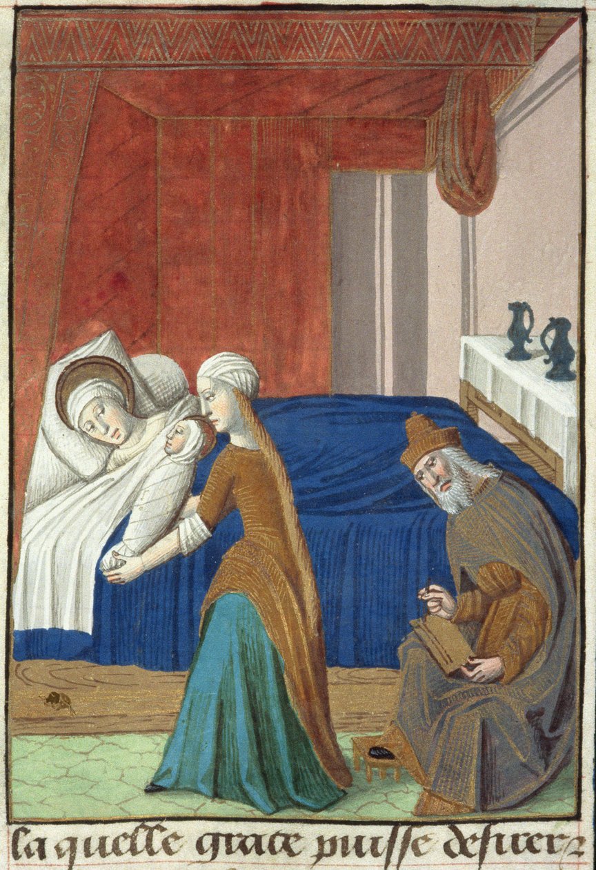 Ms Hunter 36 f.31v Keresztelő János születése, Vita Christiből, Ludolf Szász, 1300-7778 körül alkotó: French School