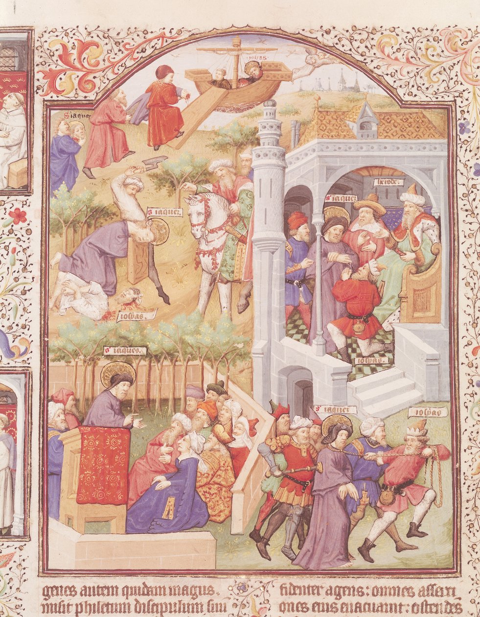 Ms Lat 17294 Fol.515v Jelenetek Nagy Szent Jakab életéből (44) Bedford hercegének breviáriumából, 1424-35 alkotó: French School