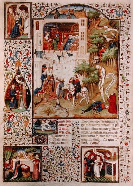 Ms Lat 17294 Hitvalló Szent Edward halála (1003-66) Bedford hercegének breviáriumából, 1424-1435 körül (vellum) alkotó: French School