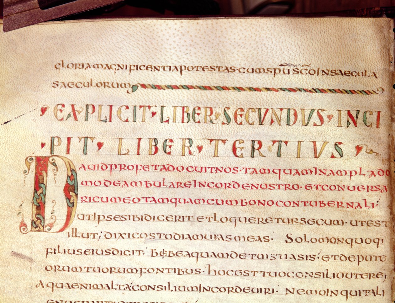 Ms Lat 1732 Fol.67v Történeti kezdetű D, Saint Ambroise művéből (340-396) alkotó: French School