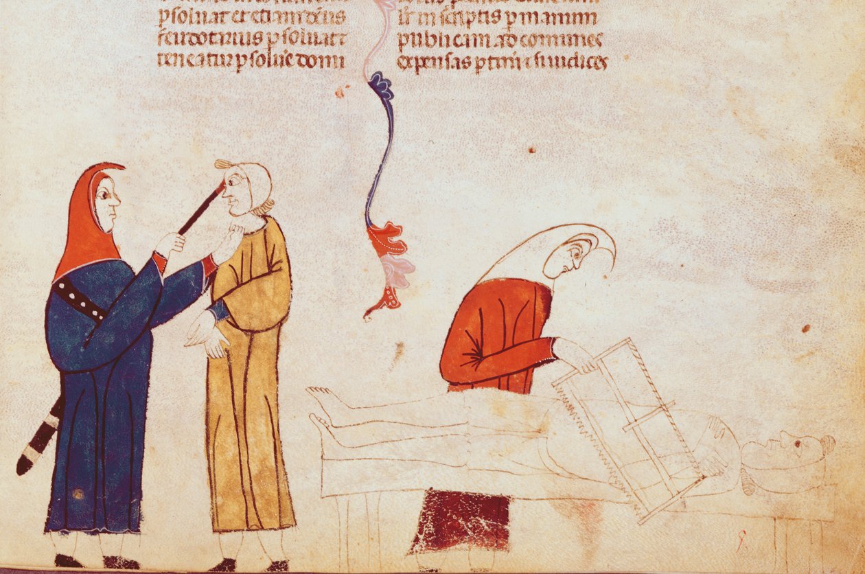 Ms Lat 9187 fol.24 Kínzási jelenet, a Les Coutumes de Toulouse-ból alkotó: French School