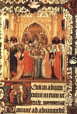 Ms Lat 919 fol.37 A Szűz házassága, a Grandes Heures de Duc de Berry alkotó: French School