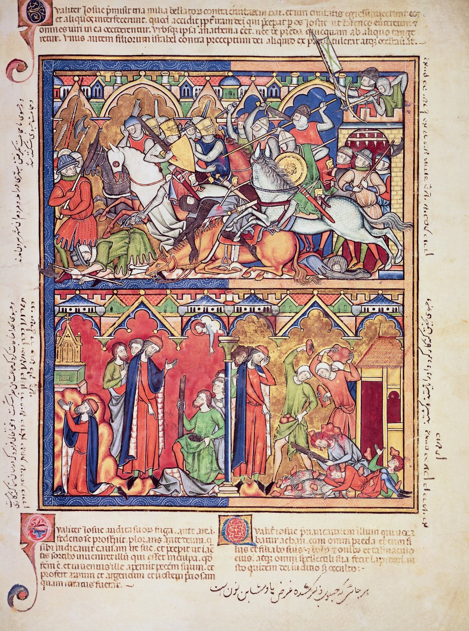 Ms M 638 fol.10r Joshua, a Morgan Picture Bible-ből, 1244-54 körül alkotó: French School