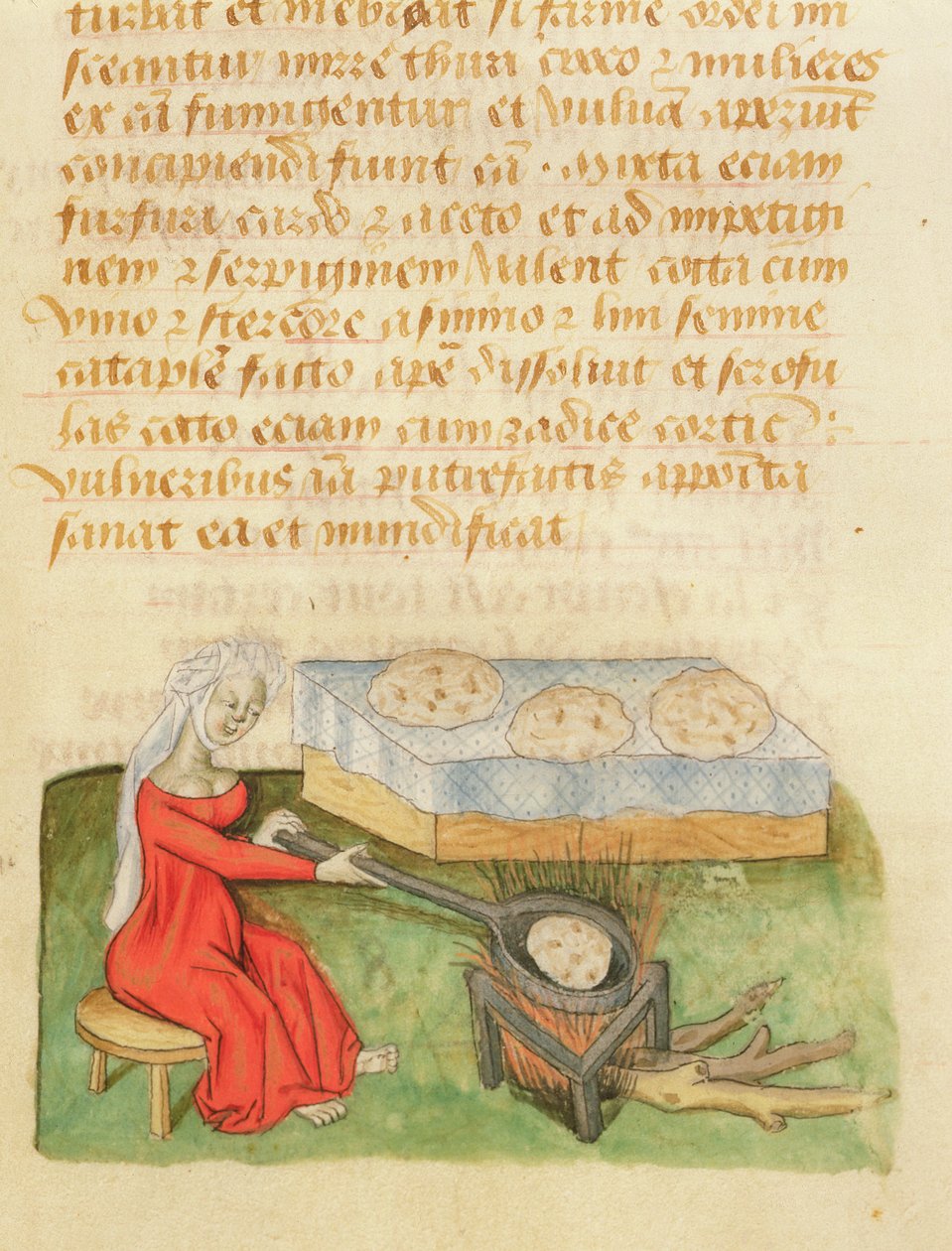 Kisasszony. Tractatus de Herbis, Dioscorides, fol.142r Baking Buns alkotó: French School