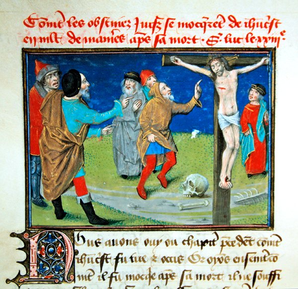 Ms fr.6275 Jézust kigúnyolják a kereszten, a „Le Miroir de l