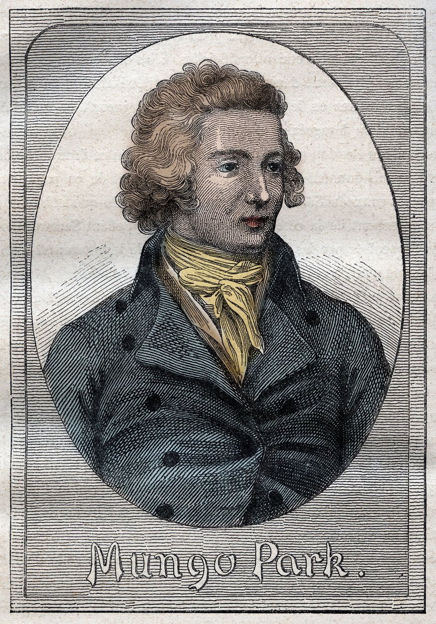 Mungo Park, skót felfedező - Mungo Park portréja (1771-1806), skót felfedező - illusztráció a „18. századi nagy tengerészek” című filmből alkotó: French School