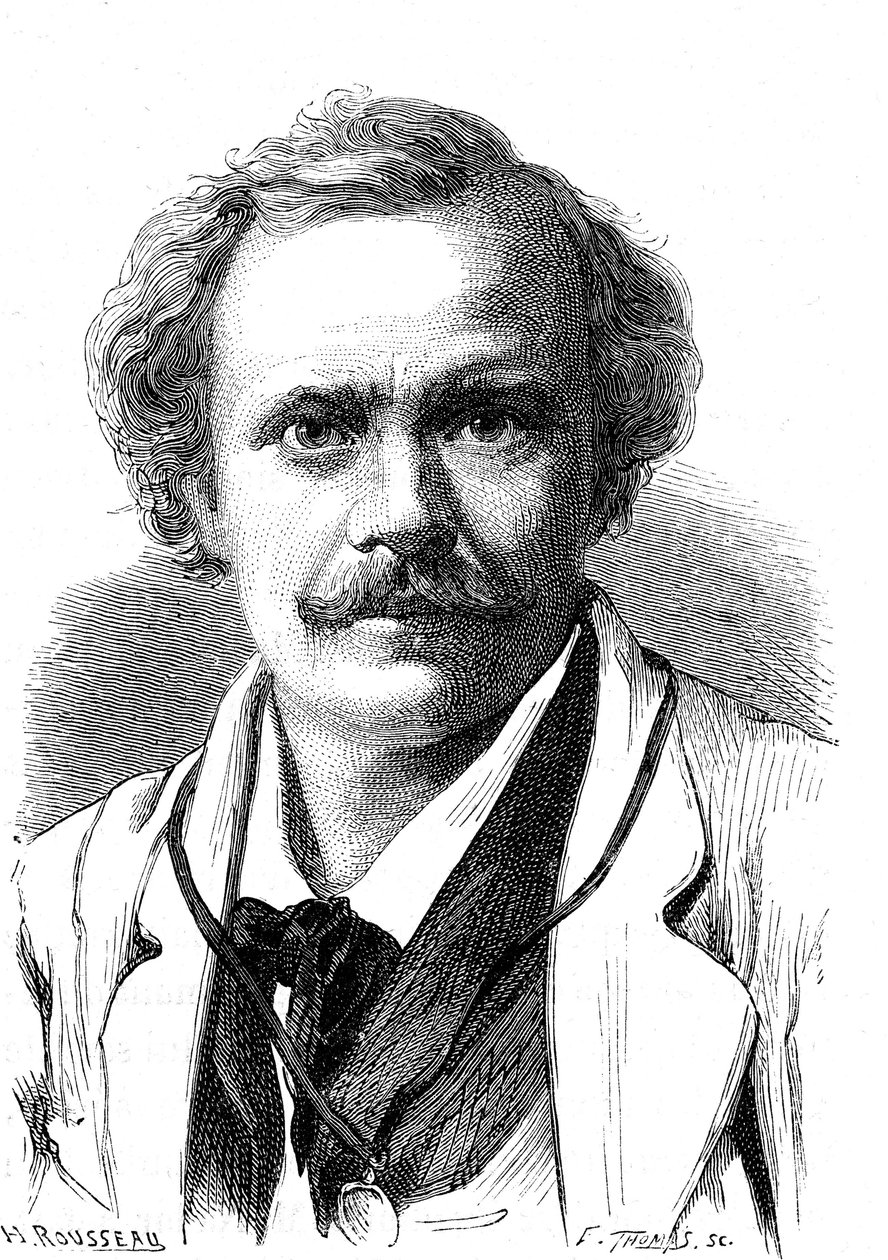 NADAR (Gaspard Felix TOURNACHON) (1820-1910), francia író, karikaturista, repülő és fotós. Metszet 1867 alkotó: French School