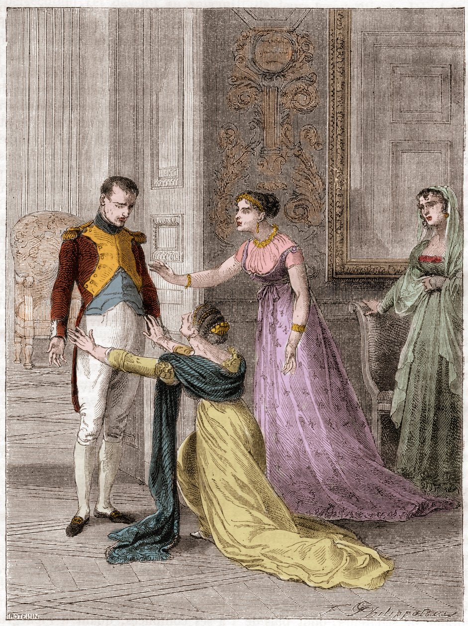 NAPOLEON Bonaparte (1769-1821), francia császár, aki Madame de Polignacnak adományozta férje életének kegyelmét (Jules Armand (Jules-Armand), Polignac herceg) alkotó: French School