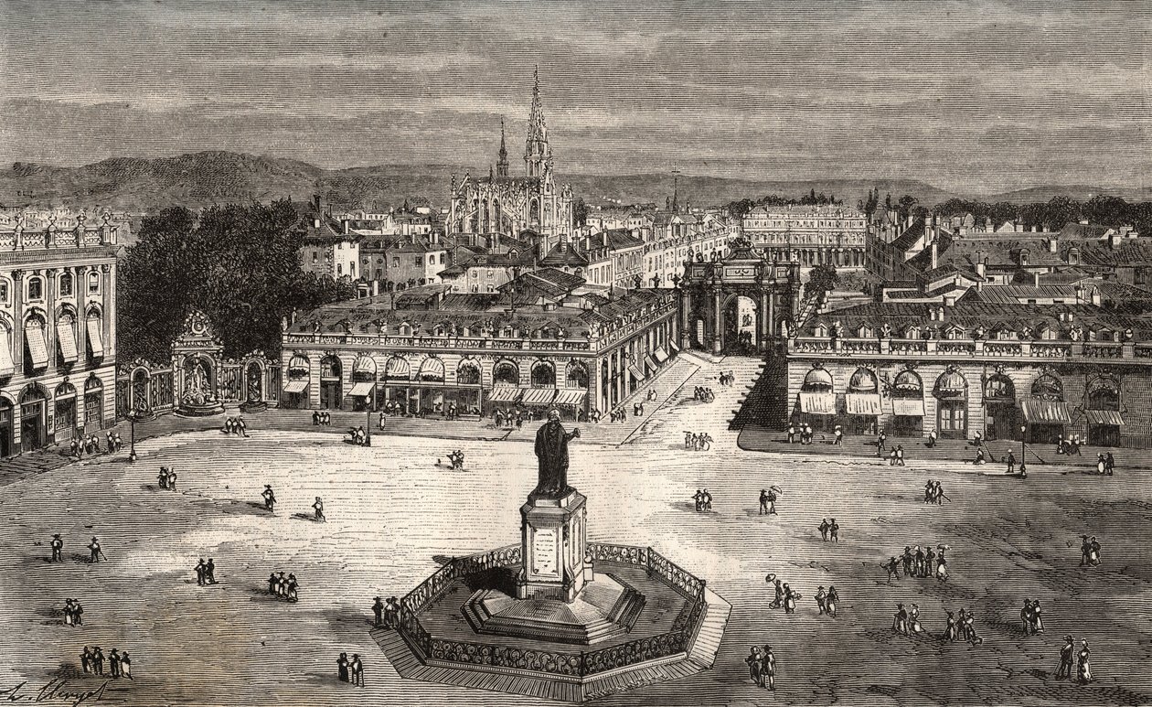 Nancy - Meurthe-et-Moselle - V. A. Malt-Brown „La France illustrée: földrajz, történelem, statisztikai igazgatás” című metszete. 1884 alkotó: French School