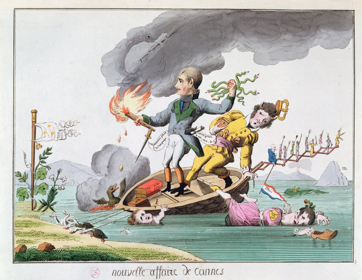Napóleon Bonaparte (1769-1821) Cannes közelében partra szállt, amikor 1815-ben visszatért Elbáról alkotó: French School