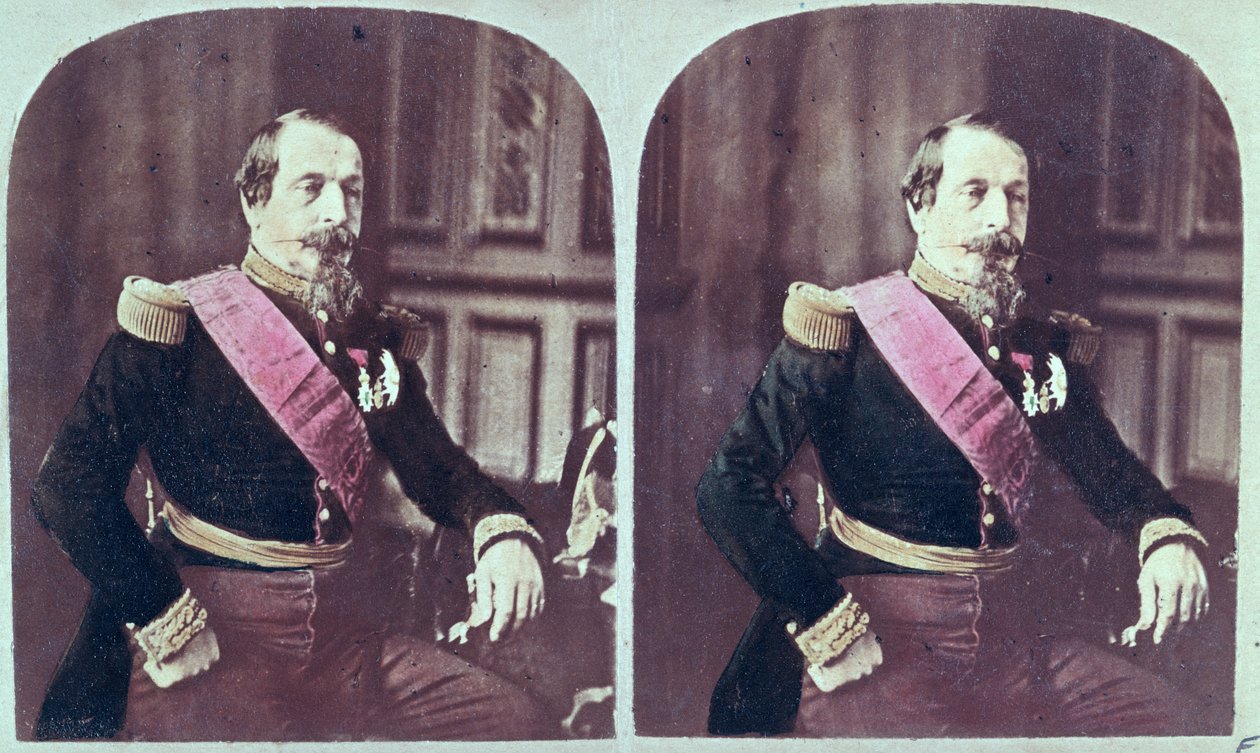 III. Napóleon (1808-73), 1860 körül, színes sztereoszkópikus fénykép 1860 és 1870 között alkotó: French School