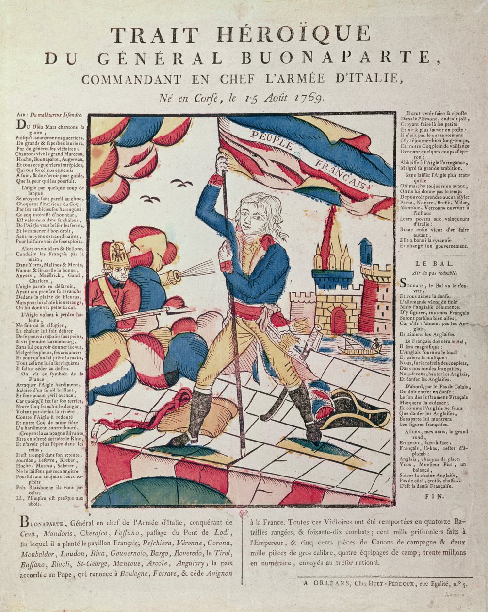 I. Napóleon (1769-1821) az arcolai hídon, 1796. november 17., XVIII-XIX. alkotó: French School