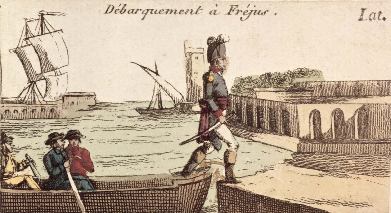 Napóleonok megérkezése Frejusba az egyiptomi hadjáratból visszatérve, 1799. október 9. alkotó: French School
