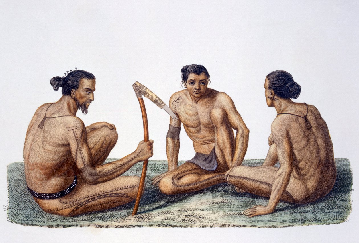 Oualan szigetének őslakosai, Karolina-szigetek szigetvilága, 1826 alkotó: French School