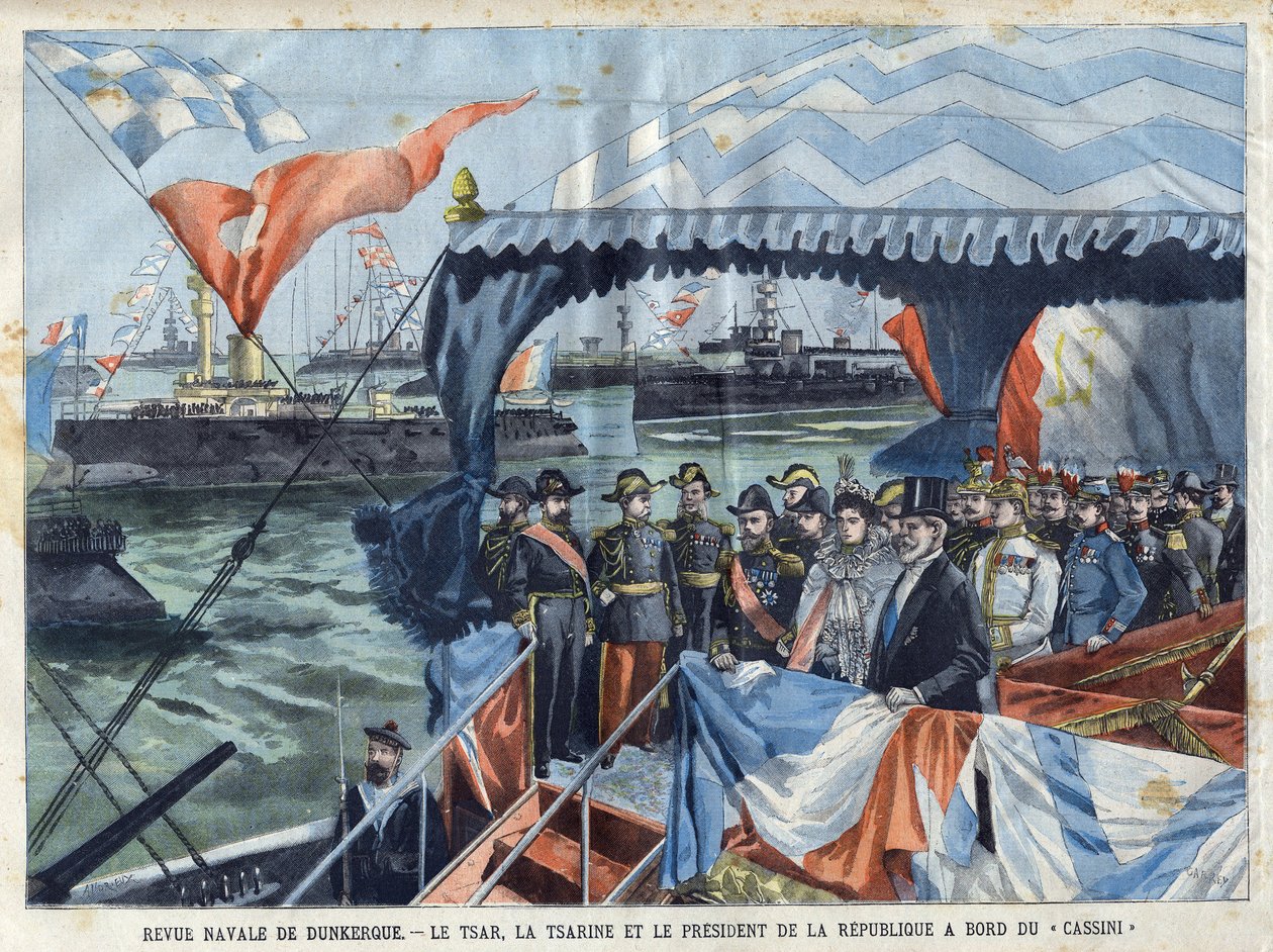 Dunkerque-i haditengerészeti szemle: II. Miklós cár (1868-1918), Alix hesseni és rajnai cárnő (vagy Alexandra Fedorovna alkotó: French School