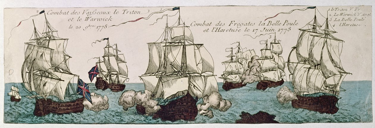 A francia és az angol flották közötti haditengerészet az 1778-as amerikai forradalom idején alkotó: French School