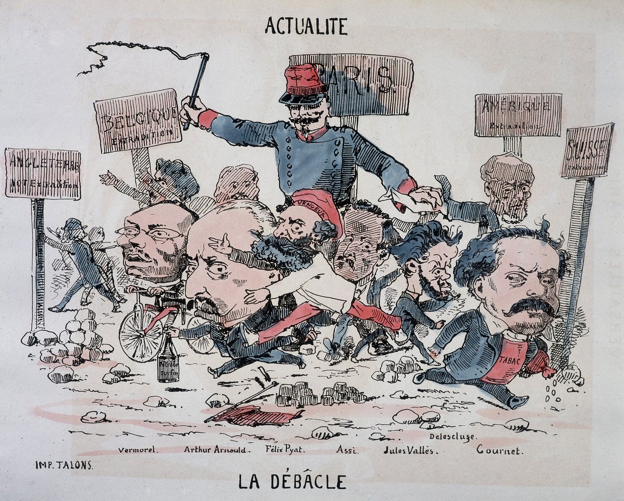 Hírek: La déblacle: Vermorel, Arnould, Pyat, Assi, Vallès, Delescluze és Gournet a kommün végén alkotó: French School