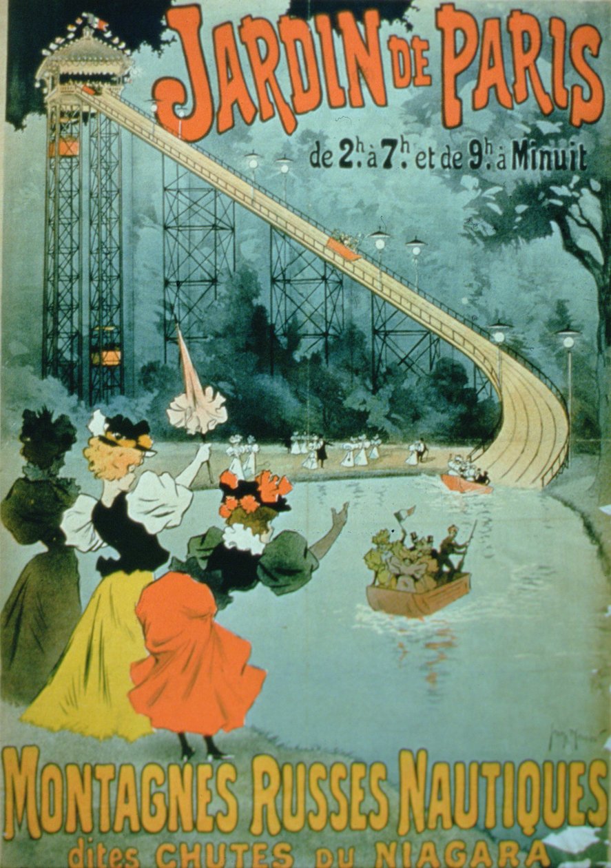 „Niagara Falls” vízi hullámvasút a Jardin de Paris-ban (színes litó) alkotó: French School