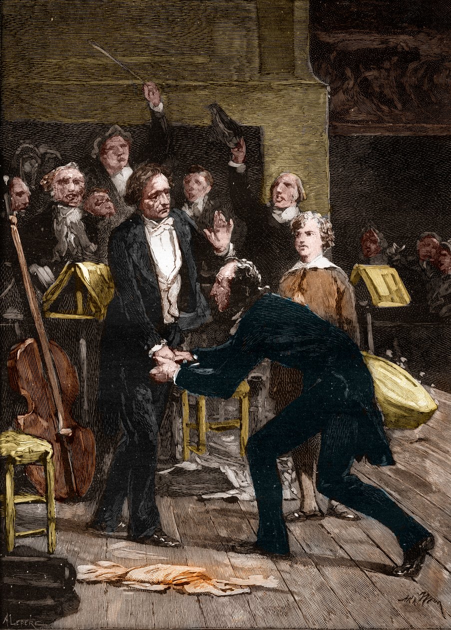 Niccolo Paganini és Hector Berlioz egy szimfónia fantasztikus előadása után alkotó: French School