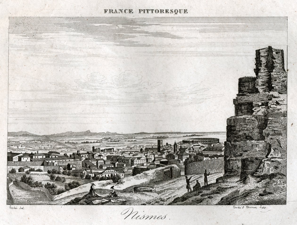 Nimes. (metszet, kb. 1850) alkotó: French School
