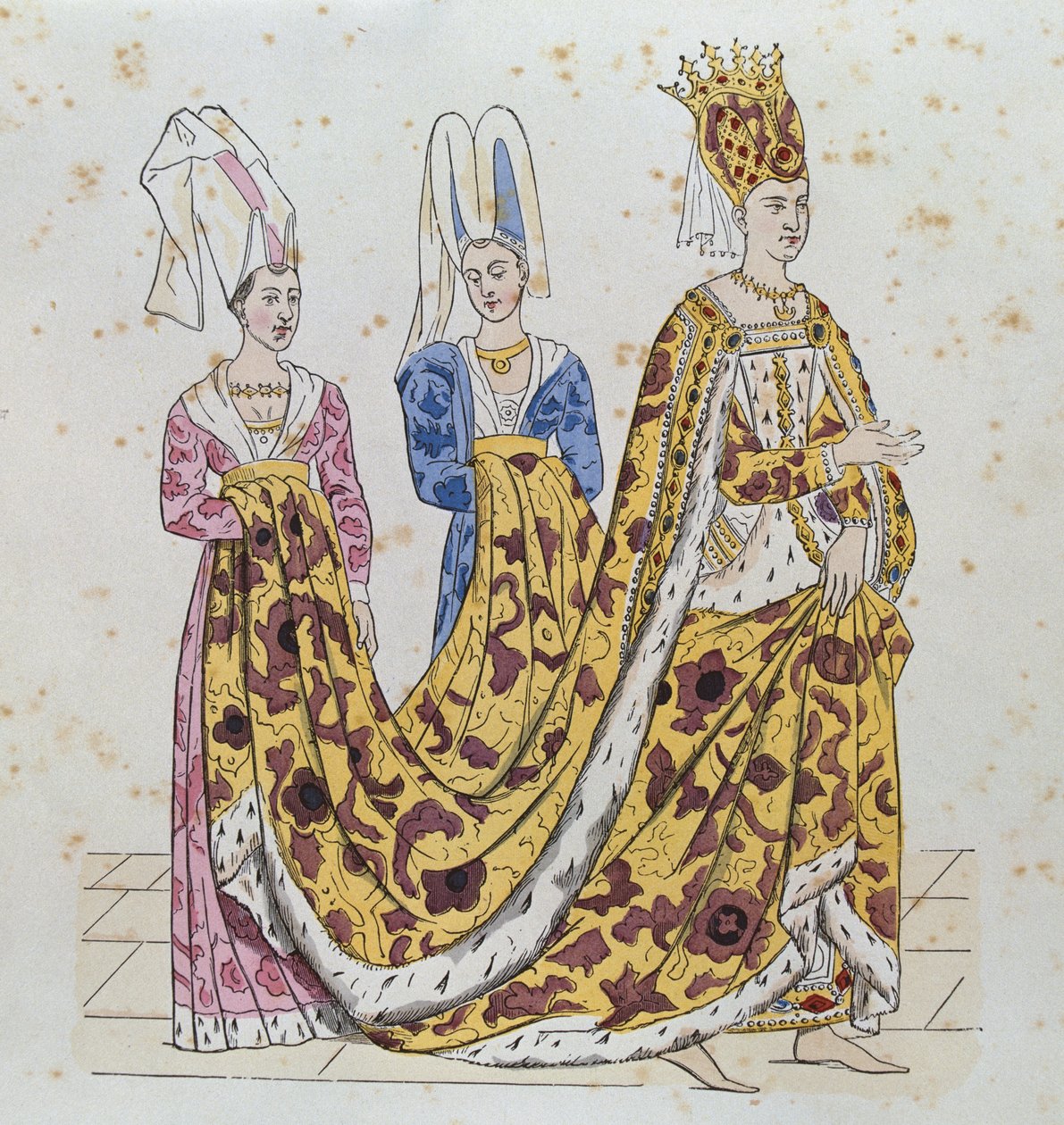 Nemesasszony Bajor Izabella udvarából és kísérői alkotó: French School