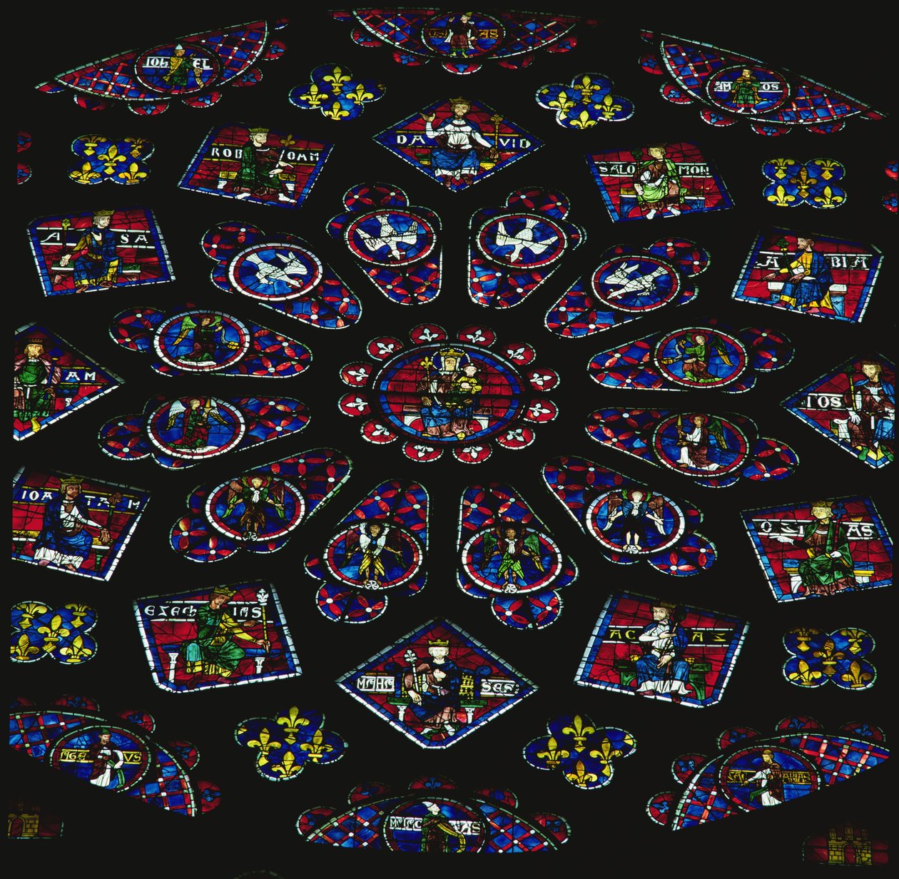 Északi rózsaablak, 1234-es üvegezésű alkotó: French School