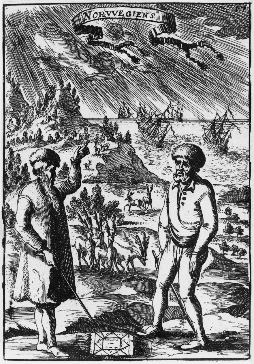 Norvégok, Illusztráció a Description de lUnivers-ből, Allain Manesson Mallet (1630-1706) Párizsban, 1683 alkotó: French School