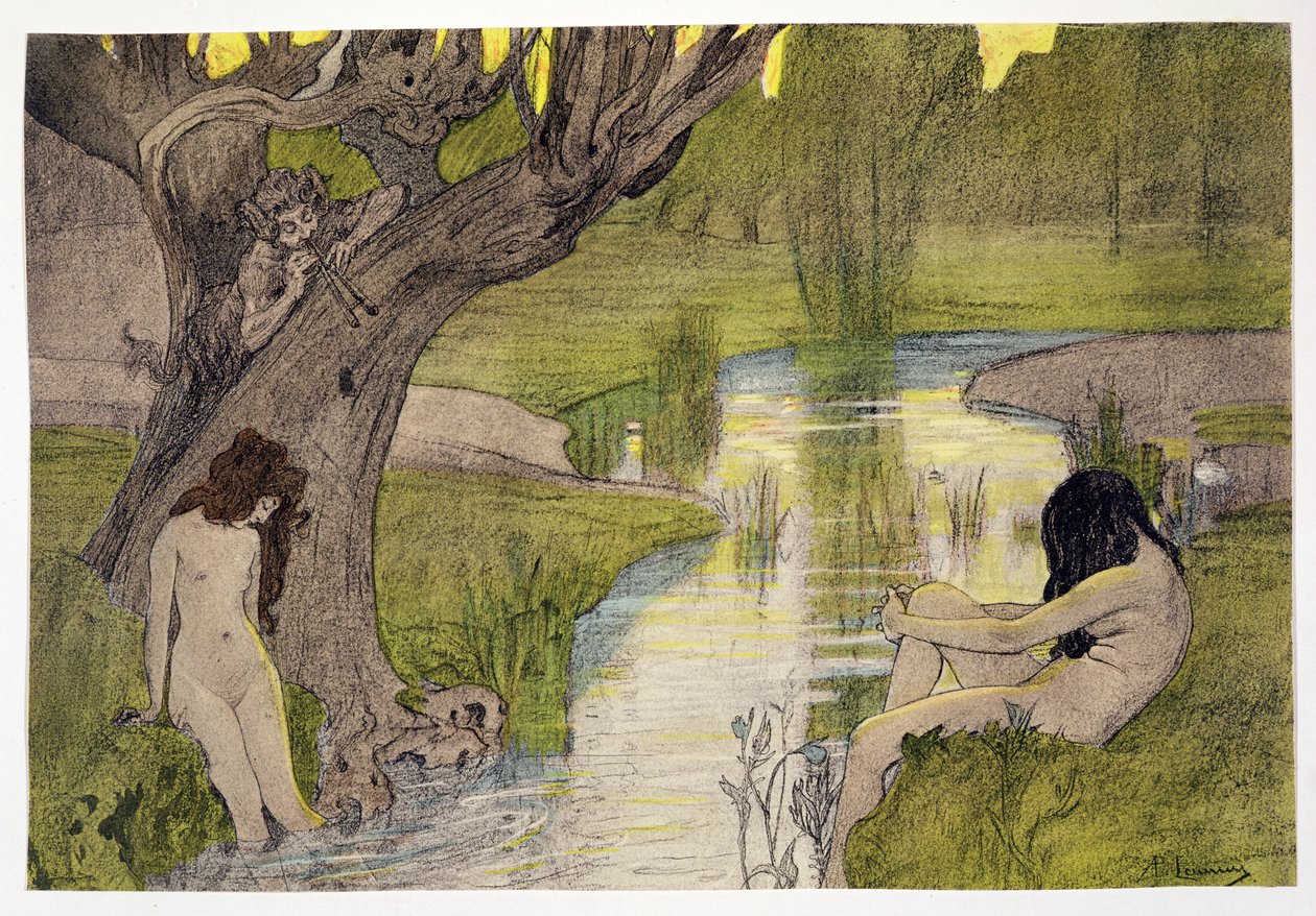 Nymphs Bathing, a LEstampe Moderne, Párizs 1897-99 között alkotó: French School
