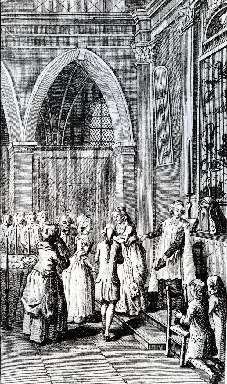 Engedelmesség, illusztráció az Apám életéből, Restif de la Bretonne alkotó: French School