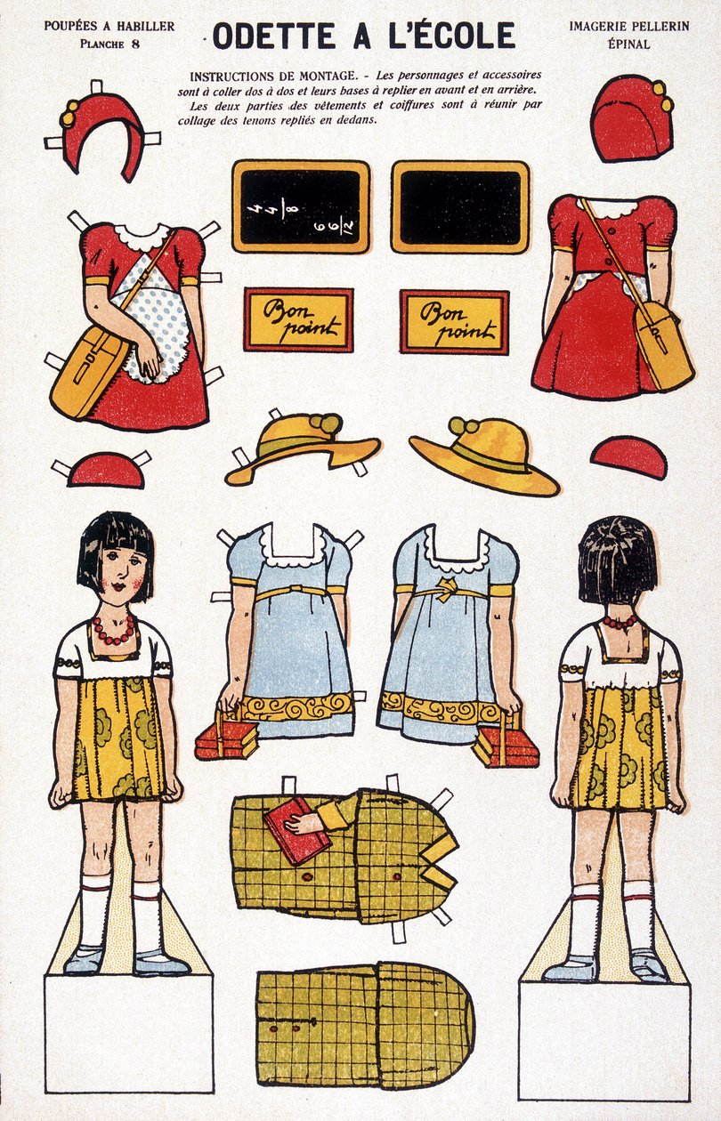 Odette az iskolában: decoupage. 19. század. alkotó: French School