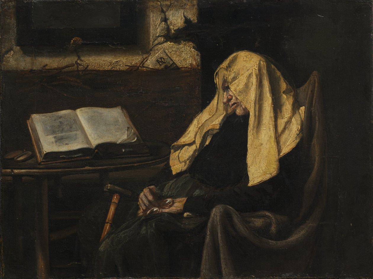 Alvó öregasszony, 19. század közepe (olaj, szövet) alkotó: French School