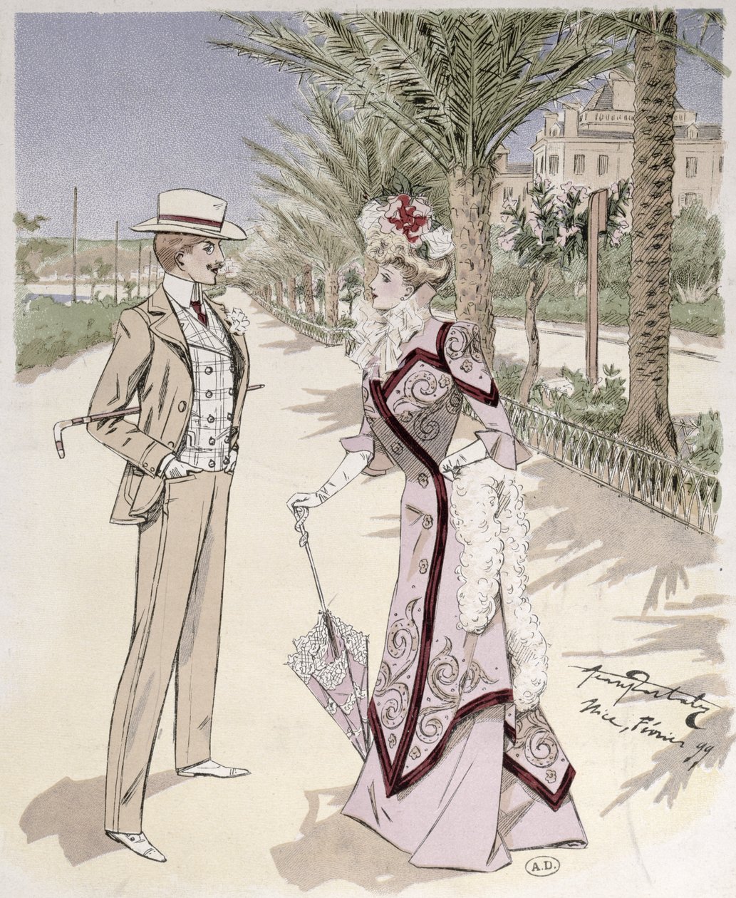 A Promenade des Anglais-n, Nizza, 1899. február alkotó: French School