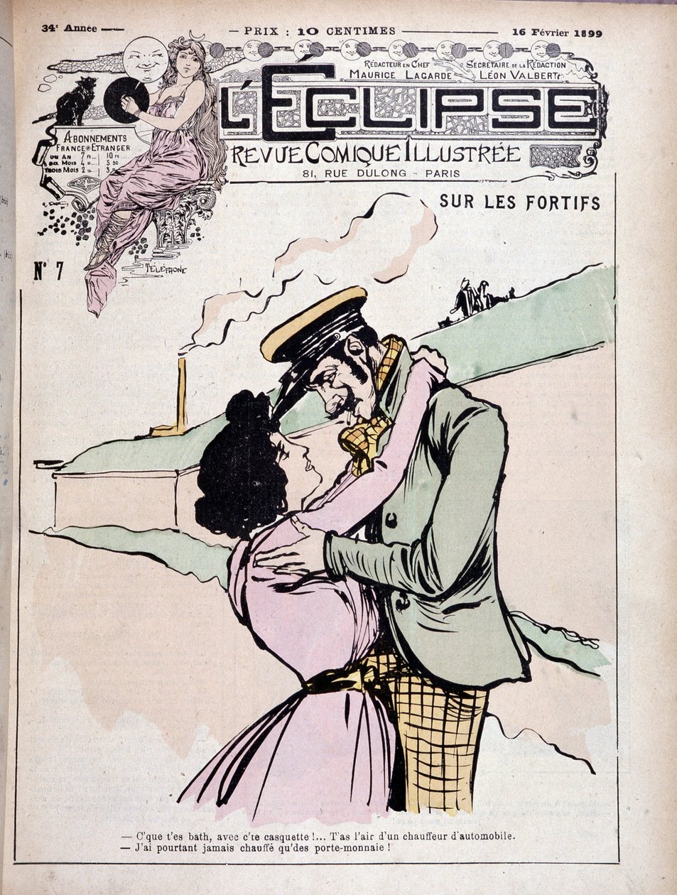 Az erődítményeken: rosszfiú (thug) és barátnője - couv. „” The Eclipse””” 1899.02.16. alkotó: French School